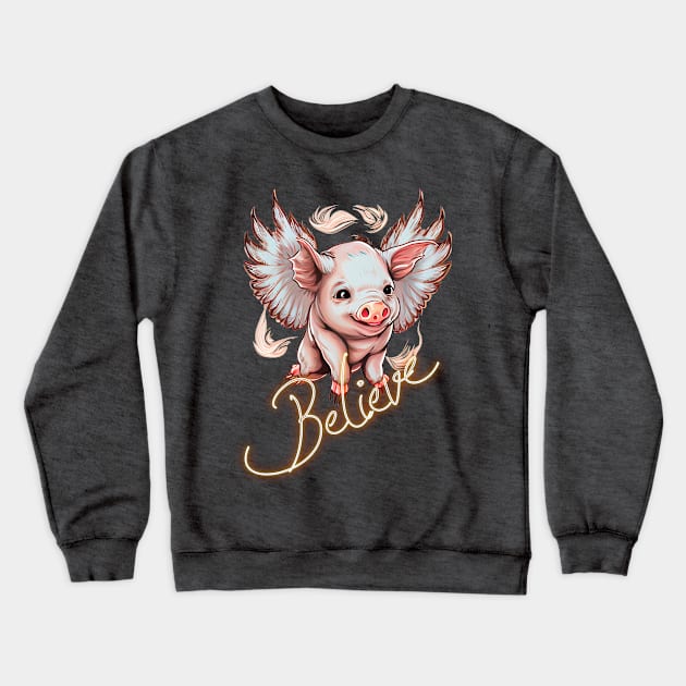 When Pigs Fly: Inspired Design Crewneck Sweatshirt by Life2LiveDesign